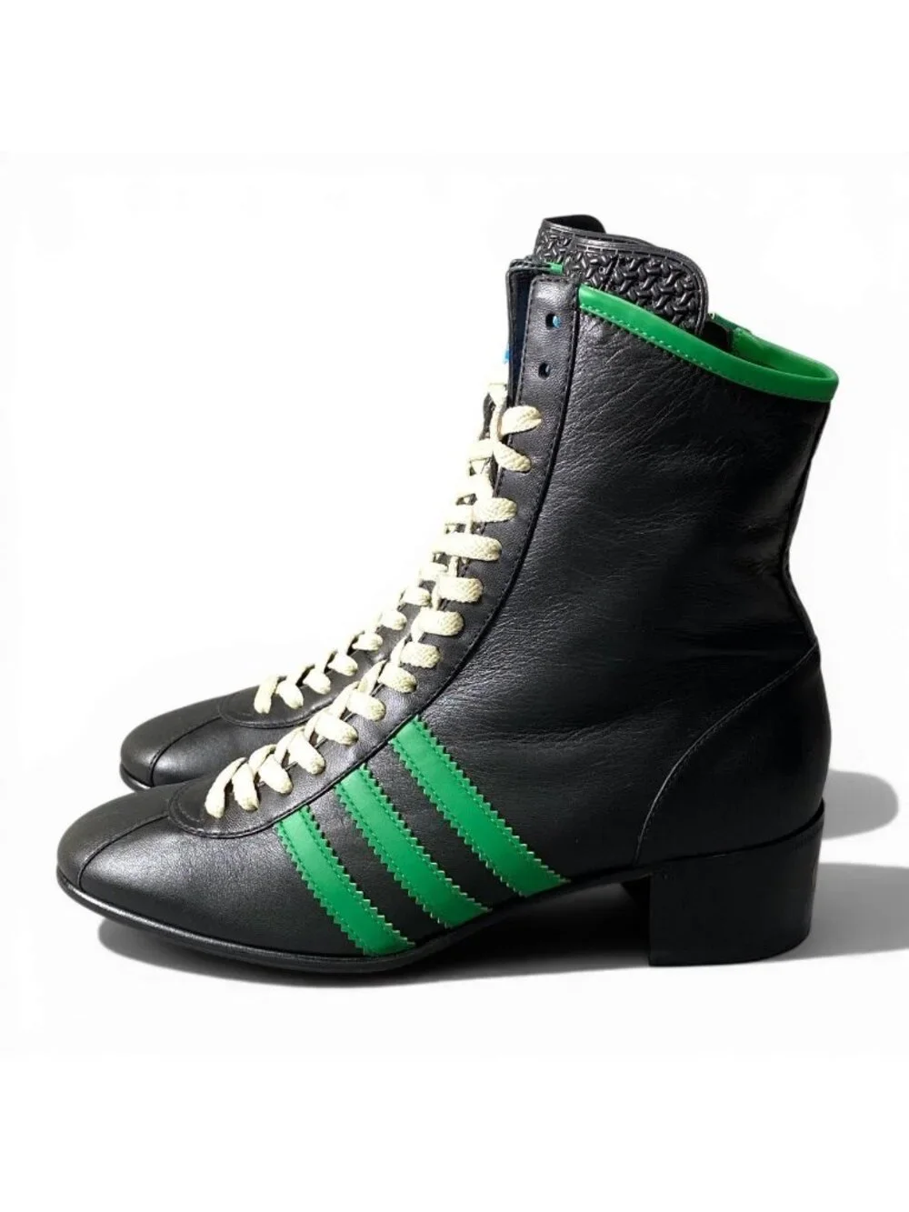 Gucci @d9 Adidas Bowling Shoes Leather Boots Trefoil Logo Black 6.5